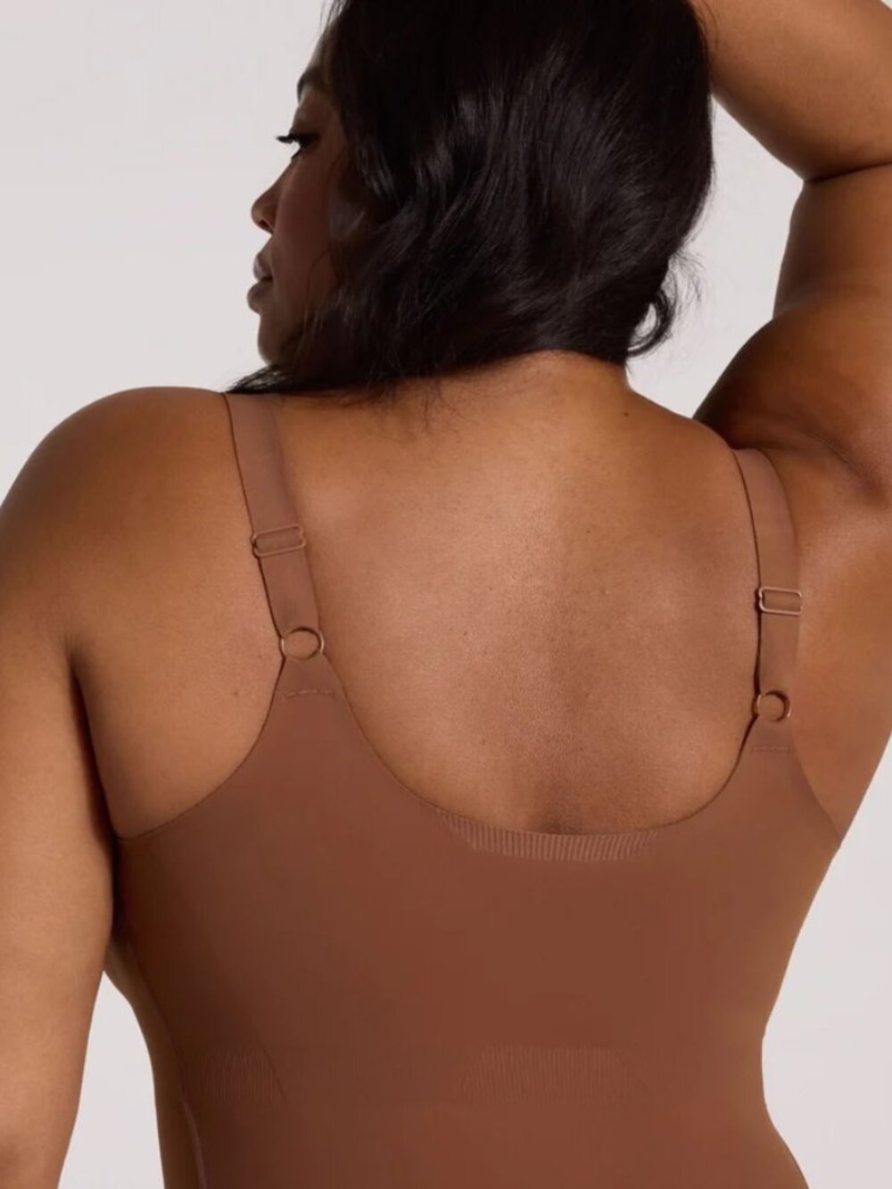Evelyn & Bobbie Cocoa Structured Scoop Bra Tank Silky Soft Support Like New L - Picture 9 of 12